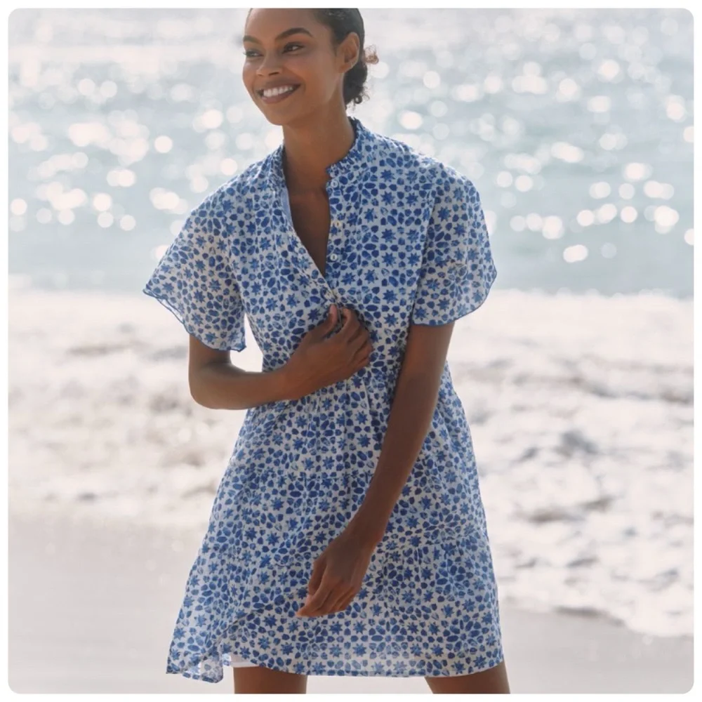 NWT Anthropologie Ro's Garden Vibeka Short-Sleeve Cotton Mini Dress, L - Picture 3 of 14